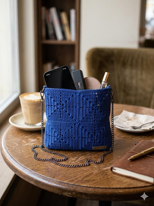Sac bandoulière crochet granny square – fait main