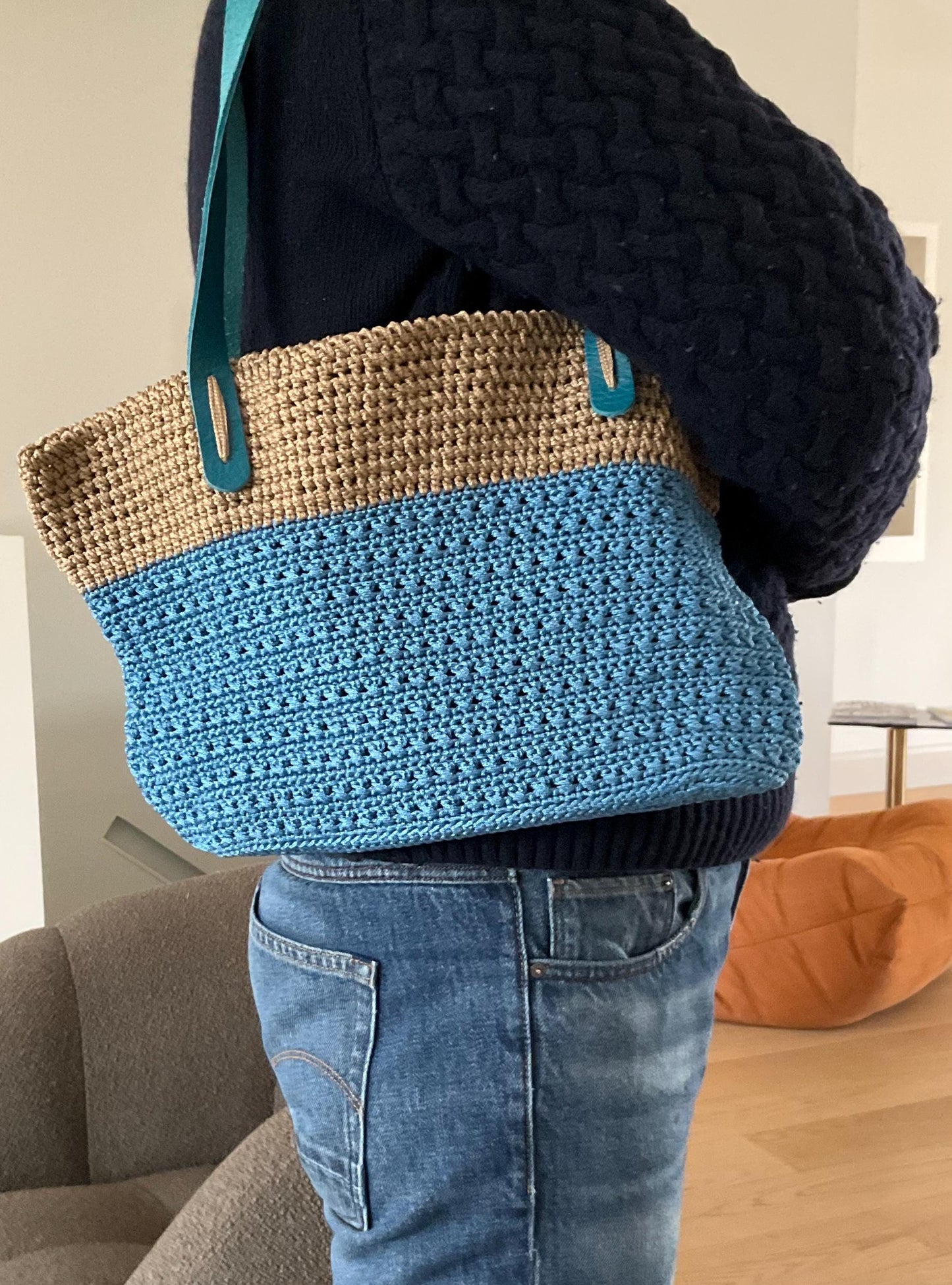 Cabas bicolore - l'élégance naturelle & artisanale